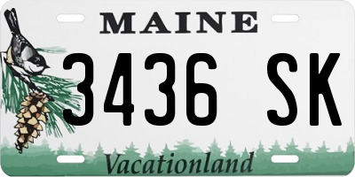 ME license plate 3436SK