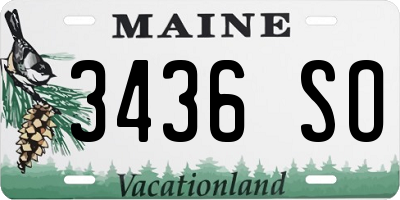 ME license plate 3436SO