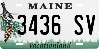 ME license plate 3436SV