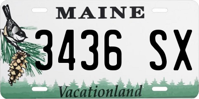 ME license plate 3436SX