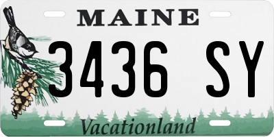 ME license plate 3436SY