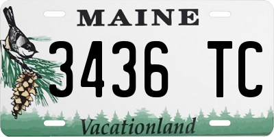 ME license plate 3436TC