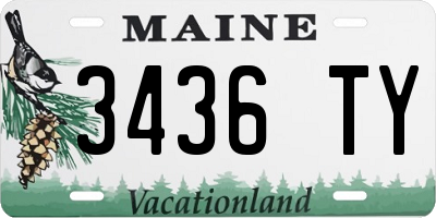 ME license plate 3436TY