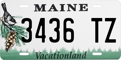 ME license plate 3436TZ
