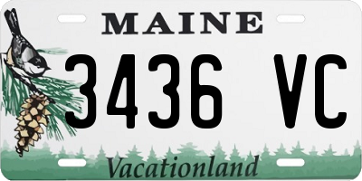ME license plate 3436VC