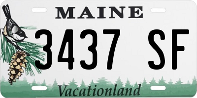 ME license plate 3437SF