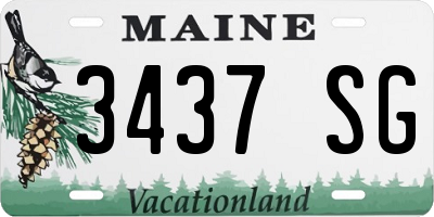 ME license plate 3437SG