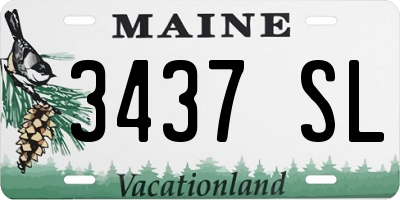 ME license plate 3437SL