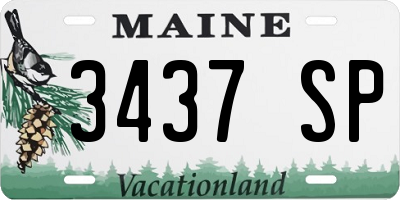 ME license plate 3437SP