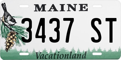 ME license plate 3437ST