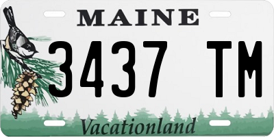 ME license plate 3437TM