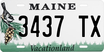 ME license plate 3437TX