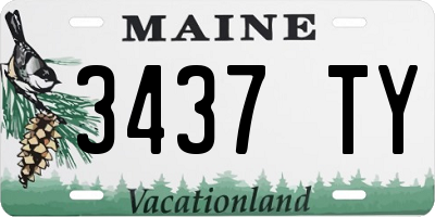ME license plate 3437TY
