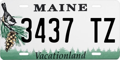 ME license plate 3437TZ