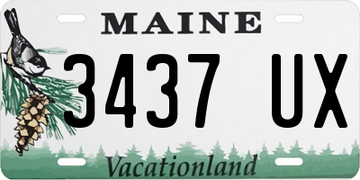 ME license plate 3437UX