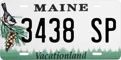 ME license plate 3438SP
