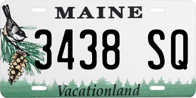 ME license plate 3438SQ