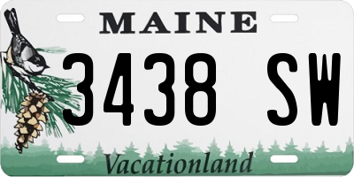 ME license plate 3438SW