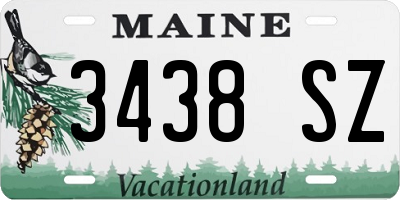 ME license plate 3438SZ