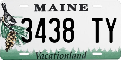 ME license plate 3438TY
