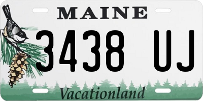 ME license plate 3438UJ