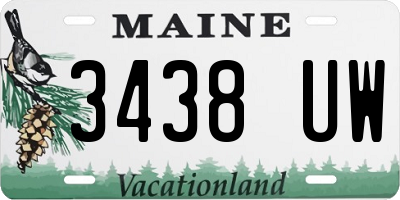 ME license plate 3438UW