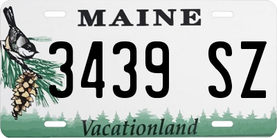 ME license plate 3439SZ