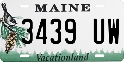 ME license plate 3439UW