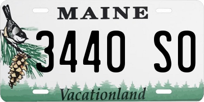 ME license plate 3440SO