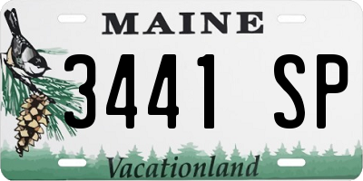 ME license plate 3441SP