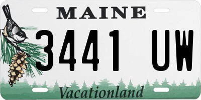 ME license plate 3441UW