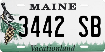 ME license plate 3442SB