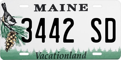 ME license plate 3442SD