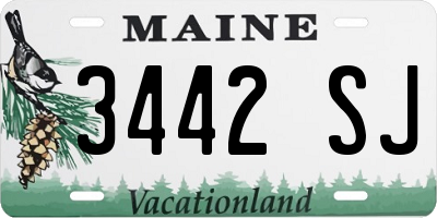 ME license plate 3442SJ