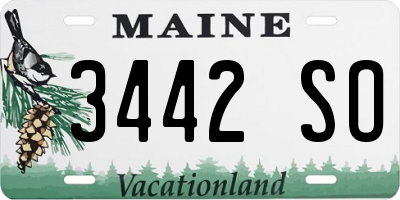 ME license plate 3442SO