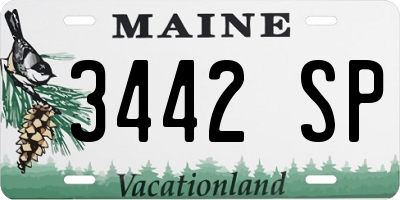 ME license plate 3442SP