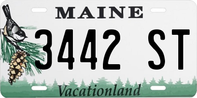 ME license plate 3442ST