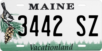 ME license plate 3442SZ