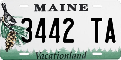 ME license plate 3442TA