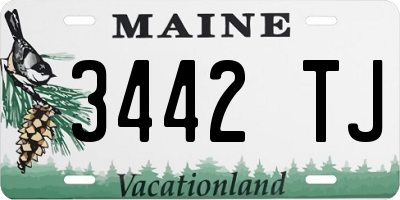 ME license plate 3442TJ
