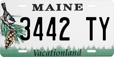 ME license plate 3442TY