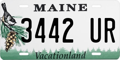 ME license plate 3442UR