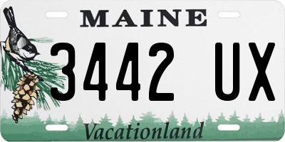 ME license plate 3442UX
