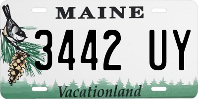 ME license plate 3442UY