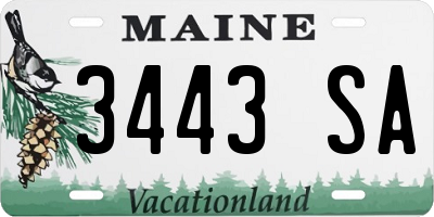 ME license plate 3443SA