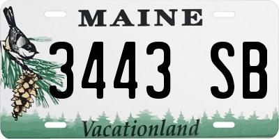 ME license plate 3443SB