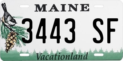 ME license plate 3443SF