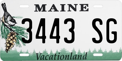 ME license plate 3443SG