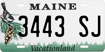 ME license plate 3443SJ