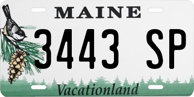ME license plate 3443SP
